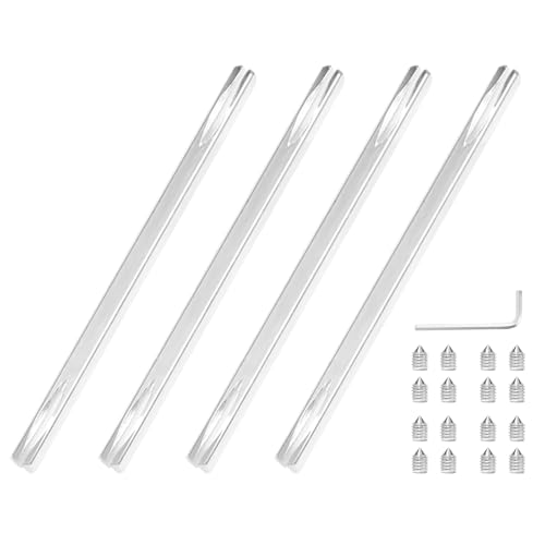 Dagran Juego de 4 Pasadores Cuadrados de Repuesto, 8x150 mm, para Manillas y Tiradores de Puertas, Acero Galvanizado, Instalación Rápida con Tornillos Incluidos