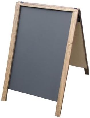 NEOPlex 24" x 36" Hardwood Sidewalk Sandwich Board A-frame Sign With Chalkboard Surfaces - Dark Walnut Stain Finish