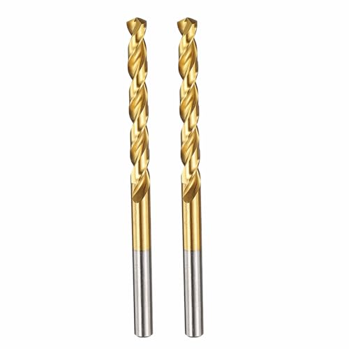 Kozelo 2pcs Drill Bit - [5mm Diameter] M42 8% Cobalt HSS Cutting Tool for Machining Hard Metal Stainless Steel Woodworking Handicraft Use, 135° Cutting Angle TiN