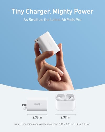 Image of Anker Laptop Charger, 100W Foldable Type C Charger Fast Charging for MacBook, iPhone 17 Series, and All USB C Devices(6FT USB-C Cable Included, Compatible with MagSafe)