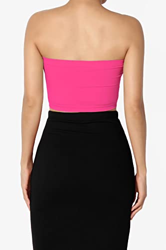 Image of TheMogan Women's Seamless Bandeau Bra Tube Top Strapless Nylon /Span Stretch Bralette
