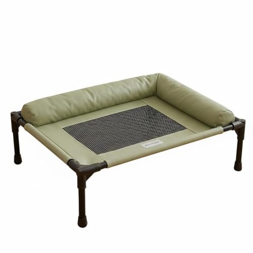 FytStycale Haustier Feldbett atmungsaktiv erhöhtes Haustierbett feuchtigkeitsbeständig atmungsaktives Hundebett für Hunde, Katzen, Sommer, Innenbereich, Grün, L