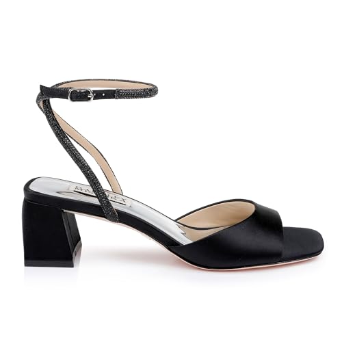 Image of Badgley Mischka Women's Infinity Satin Block Heels With Ankle Strap