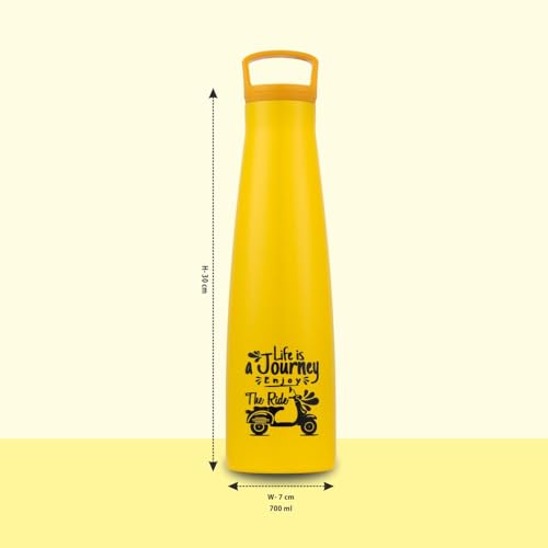 Image of CLAY CRAFT VACBOTT Sleeko Peppy Double Walled|18 Hours Hot and 24 Hours Cold Vacuum Insulated Flask 650ml, 1 Pcs, Steel Water Bottle for Office|Travelling|BPA-Free|BIS Certified|1Year Limited Warranty