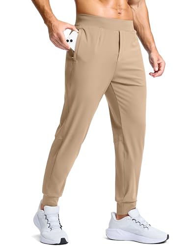 Image of G Gradual Men's Golf Joggers Pants with Zipper Pockets Stretch Sweatpants Slim Fit Track Pants Joggers for Men Work Running