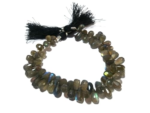 Perles en labradorite naturelle facettées en larme pour éviter les reflets ternes