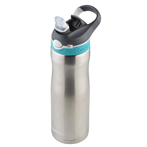 Contigo - 2076624 Contigo Stainless Steel Water Bottle | Vacuum-Insulated Water Bottle | Autospout Ashland Chill Water Bottle, 20 Oz, Stainless/Scuba