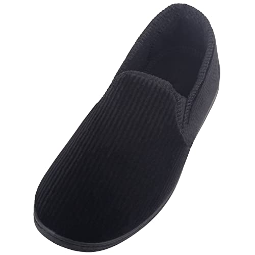 Chaussons d'hiver pour homme en velours noir Absolute Footwear taille 42 2/3