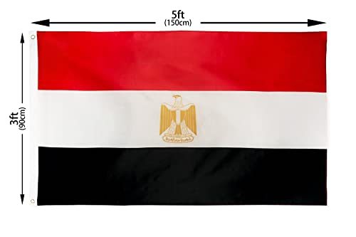 Danf Egypt Flag 3X5 Foot Polyester Egyptian National Flags Polyester With Brass Grommets 3 X 5 Ft #TOP1