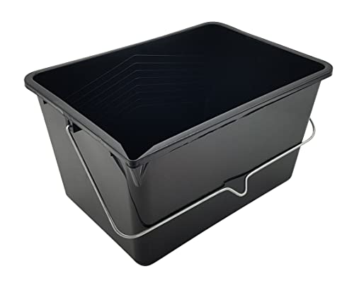 Nespoli Cubo de Pintura de 12 L, Grande, con Mango de Metal, Color Negro