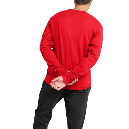 Image of Champion Men's Classic Long Sleeve T-Shirt, Standard Fit, Script & C Logo, Available in Regular and Big & Tall