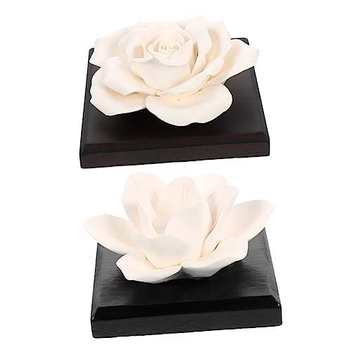 GANAZONO difusores aromáticos pasivos cerámicos flor blancos 2 uds
