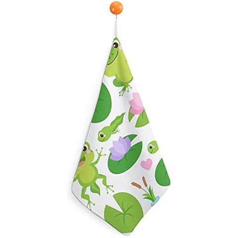 Toalla Colgante Rana Hojas Verdes 30x30cm Cover