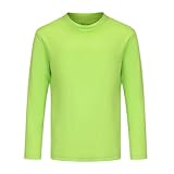 Opna Youth Athletic Performance Long Sleeve Shirts for Boy's or Girl's – UV Protection Moisture Wicking Rash Guard Lime