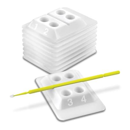 200PCS Plastic Dental Mixing Wells 4 and 2 Bondwell White Disposable Dental Mixing Composite Well Trays (4Hole)