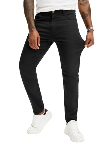 JEMLDL Mens Slim Fit Tapered Jeans Skinny Stretch Premium Flex Comfy Casual Denim Dress Pants with Pockets Black 36W x 30L
