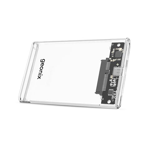 Image of Geonix Lucid C1 2.5 Inch SATA SSD Enclosure, TypeC 3.1 Port, Upto 5 Gbps Speed, Upto 6 TB Storage (Transparent Case)