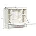 Tangkula Folding Wall Table - Floating Desk with Storage Drawer & Shelves (White)
