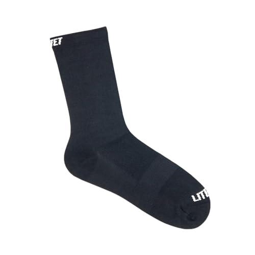 LITET Cycling Socks for Men & Women (Black, Large/X-Large)