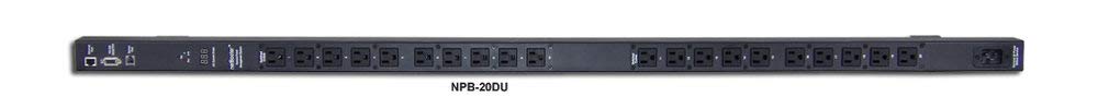 Synaccess netBooter NPB-20DU Remote Switched & Metered 0-U 20 Outlet Power Strip/PDU, 120V/20A. Control via Web, telnet, or USB Serial Port