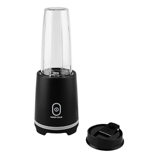 Black Single-Serve Blender With 1 Travel Lid, 16 Oz, New - This Personal Blender Features An Efficient 220-watt Motor That Provides All The Power You Need For Fast, Reliable Performance