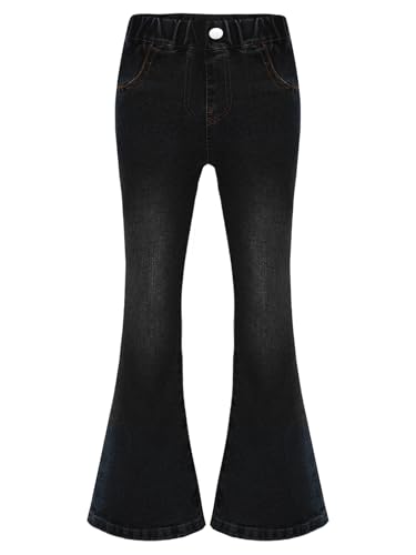 Kids Girls Flare Jeans Bell Bottom Teen Denim Pants with Pockets