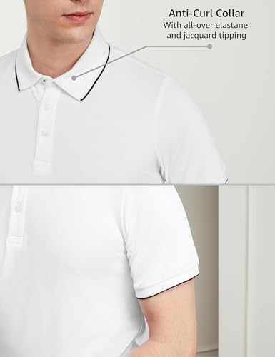 Image of Symbol Premium Men's Cotton Stretch Solid Polo T-Shirt (Regular Fit | Pique Knit)