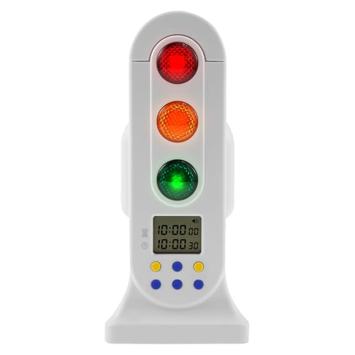 Traffic Light Visual Audio Digital Timer Double Modes Count Down Clock Time Management Education Tool LCD Display Volume Adjustment for Kids Toddler Teachers Classroom