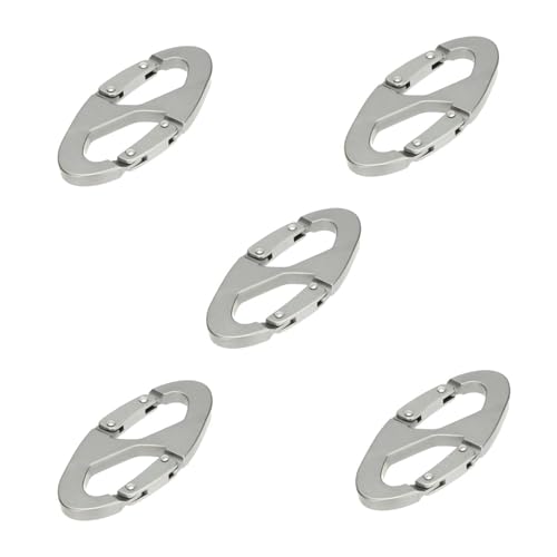 YIJU 5Pcs 8 Shape Carabiners Clasps Accessories Multifunctional Compact Easy to Use Hardware Buckle Snap Clips for Hanging Bags