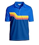 Tipsy Elves Men'S Golf Polo Shirt - Moisture Wicking, Stretch Fabric, Athletic Fit - Navy Retro Range Performance Polo - Large