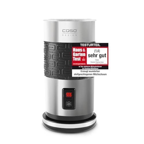 CASO Fomini Crema Inox–Design Milchaufschäumer,für cremigen Milchschaum kalt und heiß,ideal für Latte Macchiato,Kakao,Cappuccino oder Frappé, hochwertiges Edelstahlgehäuse,leichte Reinigung