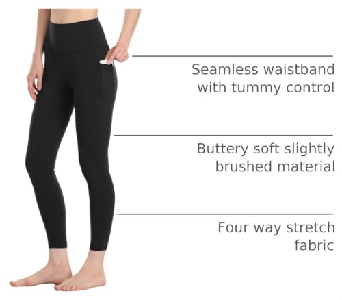 Image of Colorfulkoala Essential 7 /8 Leggings with Pockets | Yoga Pants for Women, Buttery Soft, Tummy Control, Workouts, Pilates, Casual, Gym, Athleisure, 25 inch Inseam