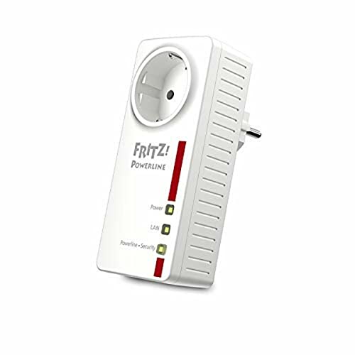 AVM Fritz! Powerline 1220E Single International (Powerline-Netzwerkadapter/Extender, 1200 Mbit/s, 2 Gigabit-LAN-Anschlüsse)