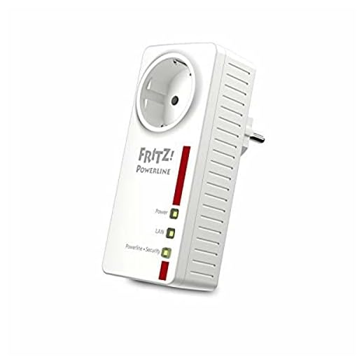 AVM Fritz! Powerline 1220E Single International (Powerline-Netzwerkadapter/Extender, 1200 Mbit/s, 2 Gigabit-LAN-Anschlüsse)
