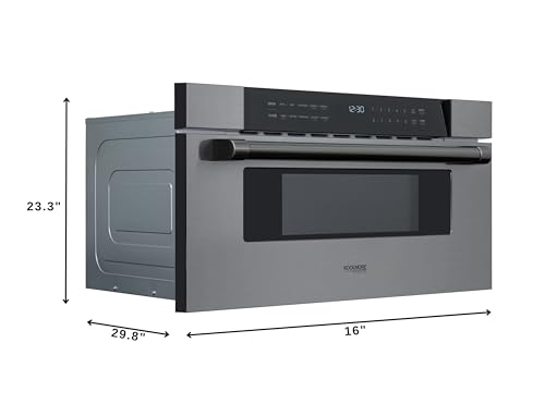 Image of KoolMore Reserve 30 in. 1.2 cu. ft. Microwave Drawer with 10 Power Levels, Sensor Cooking, Melt, Defrost, Bake, Roast, Broil, Timer, Express Cook, 1500 Watts, UL Certified in Black Stainless-Steel