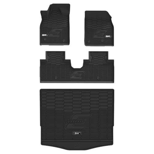 Image of 3W Floor Mats & Cargo Liner Fit for Ford Mustang Mach E 2021-2025 2026 TPE All Weather Custom Fit Floor Liner 1st 2nd Row and Trunk Mat Full Set Mats (Trunk Base Upper Only)