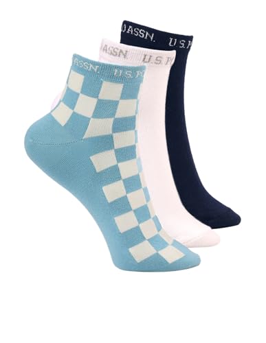 Image of U.S. POLO ASSN. Men's ES008 Cotton Stretch Ankle Length Socks - Pack Of 3
