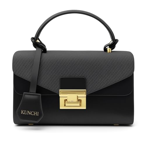 Image of KUNCHI CREST Women's Structured Handbag with Sling Strap | Premium Textured Flap Bag | Elegant Designer Purse for Party, Wedding & Office