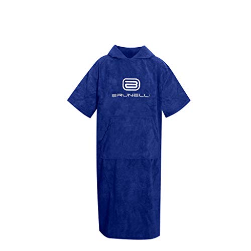 Foto von Brunelli Poncho Überzieher Bademantel Handtuch Schwimmen Kite Surfen Blue 100% Baumwolle