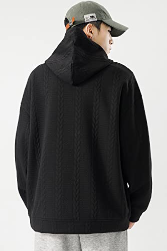 パーカー メンズ 秋服 長袖 フード付き 無地 シンプル おし
