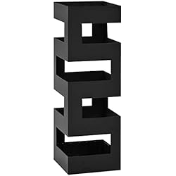 Estanteria Tetris vidaXL Paragúero Diseño Tetris Acero Negro Accesorios Decoración Hogar Casa