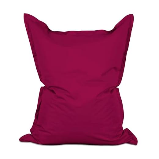 Lumaland - Poltrona a sacco gigante XXL, 140 x 180 cm, cuscino impermeabile per interni ed esterni con oltre 3 milioni di perline EPS adattabili, con rivestimento lavabile, colore rosso vino
