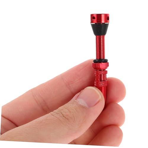 Set de Válvula de Vacío Francesa Roja de 40mm para Bicicleta Kit de Válvula Tubeless de Aleación de Aluminio Instalación Rápida miniatura 3