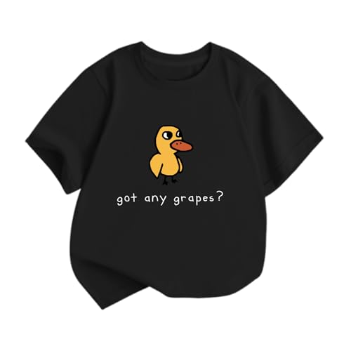 BeWithYou Oversized Cute Duck Shirts for Teens Girls Kawaii Cartoon Graphic Tees Funny Letter Print T-Shirts Casual Tops(Black M)