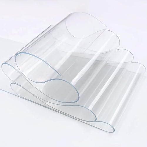 ybaymy Streifenvorhang PVC Streifen 0,6x164 ft, 2mm Stärke Lamellenvorhang Transparent Durchsichtig Industrievorhang Wetterfest Stallvorhang PVC-Lamellen Garage Haustier Haus - 0,18x50m