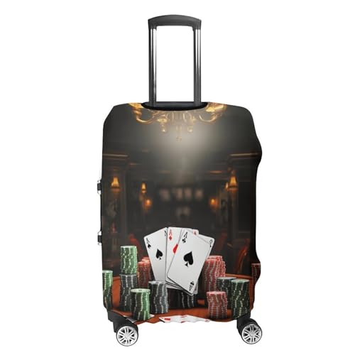 Poker Tournament Elastic Luggage Cover Suitcase Protector for 19-32 Inch Suitcases | Universal Stretchable Travel Bag Cover | Anti-Scratch, Washable with Zipper Closure S4