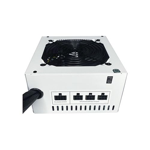 ATX-ES700-WH Essence 700W ATX Fuente de alimentación semimodular para juegos con ventilador negro de 4.724 in controlado térmicamente automáticamente, interruptor de 115/230V, todas las 3