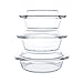 HUSANMP Set di 6 pentole rotonde in vetro temperato con coperchio, casseruola in vetro, per forno, congelatore e lavastoviglie, 1QT+1.5QT+1.8QT