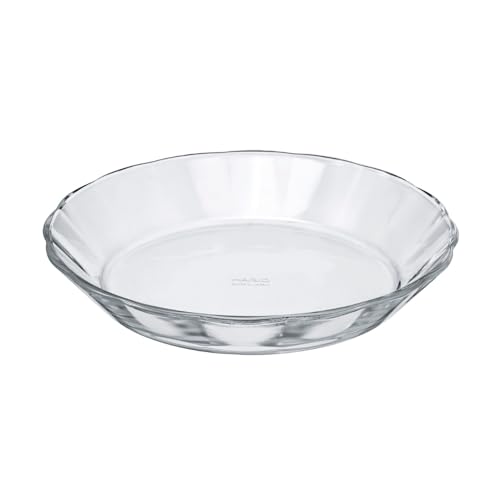 HARIO BUONO Kitchen HPL-110-BK Heat Resistant Glass Plate, Made in Japan, 43.3 fl oz (1,100 ml), Clear