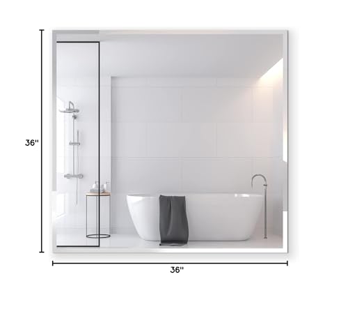 Fab Glass And Mirror MSQ36BE6MM Wall Mounted 36 Inchx36 Inch Frameless Square Mirror | 1 Inch Beveled Edge Mirror thumb #11